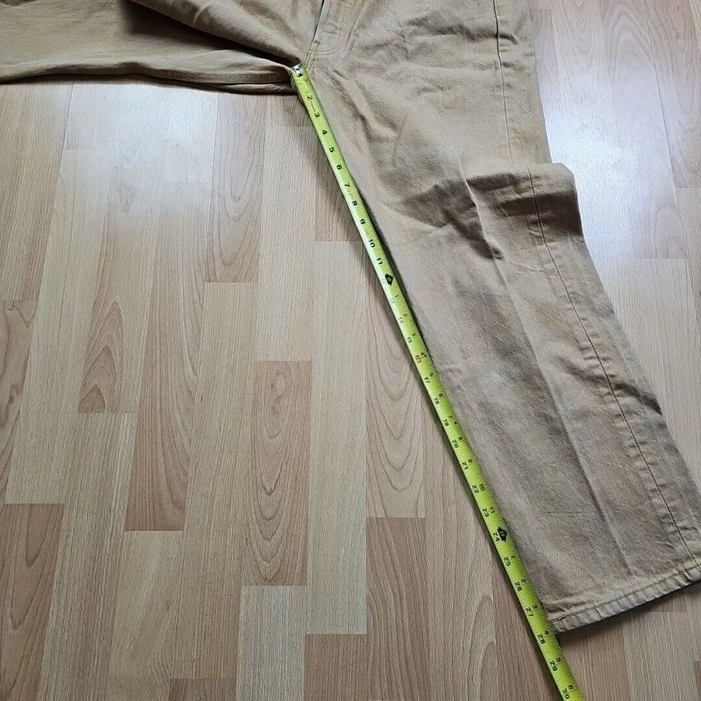 Vintage Levis 501 Jeans Mens 34x30 Tan Denim Button Fly Straight Brown Pants‎